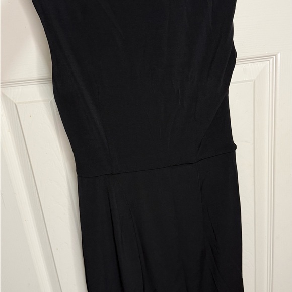 WHBM Black Wrap Dress Sleeveless Surplice Neck Elegant Draped Classic EveningNWT - Picture 3 of 3